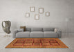 Machine Washable Abstract Orange Modern Area Rugs in a Living Room, wshabs616org