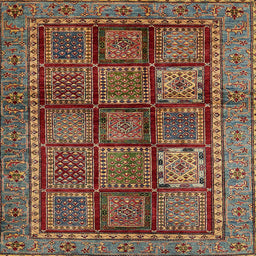 Square Machine Washable Abstract Saffron Red Rug, wshabs616