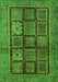 Machine Washable Abstract Green Modern Area Rugs, wshabs616grn