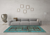 Machine Washable Abstract Light Blue Modern Rug, wshabs616lblu