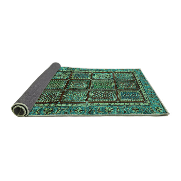 Sideview of Abstract Turquoise Modern Rug, abs616turq