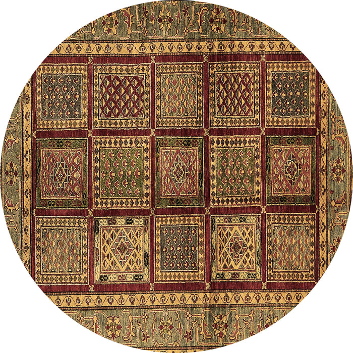 Round Abstract Brown Modern Rug, abs616brn
