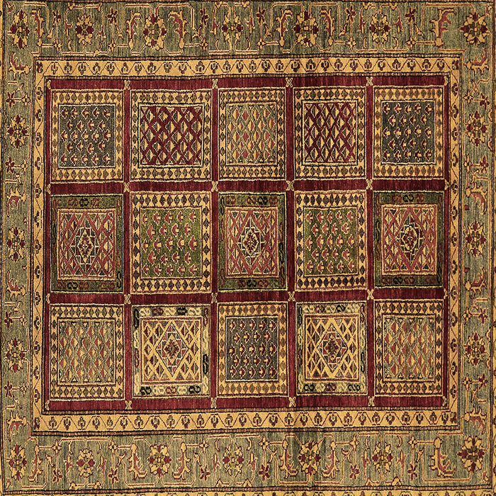 Square Machine Washable Abstract Brown Modern Rug, wshabs616brn