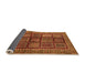 Sideview of Abstract Orange Modern Rug, abs616org