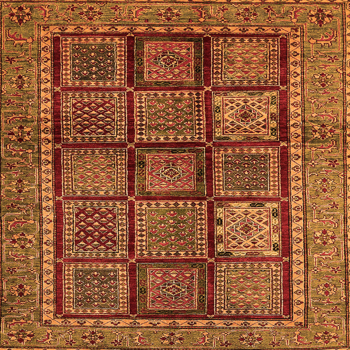 Square Machine Washable Abstract Orange Modern Area Rugs, wshabs616org