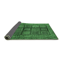 Sideview of Abstract Emerald Green Modern Rug, abs616emgrn