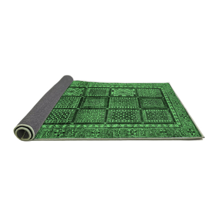 Sideview of Abstract Emerald Green Modern Rug, abs616emgrn