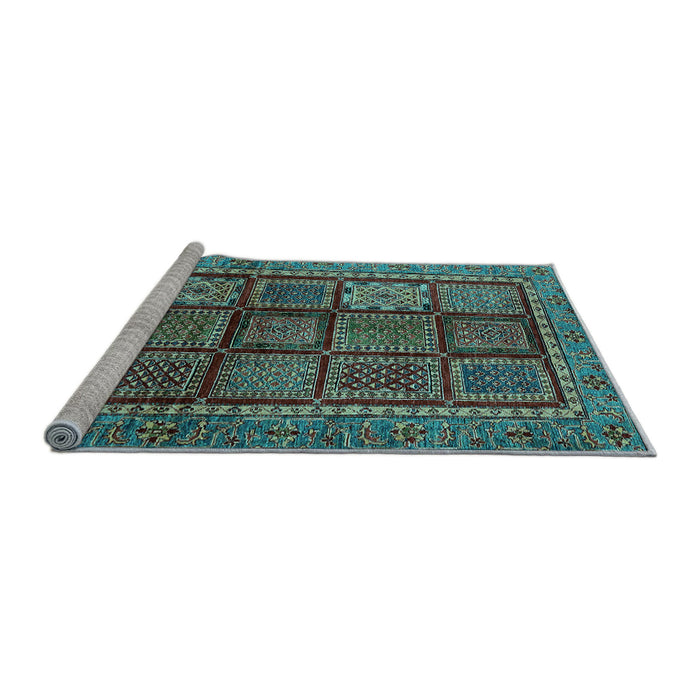 Sideview of Machine Washable Abstract Light Blue Modern Rug, wshabs616lblu