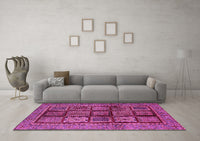 Machine Washable Abstract Pink Modern Rug, wshabs616pnk