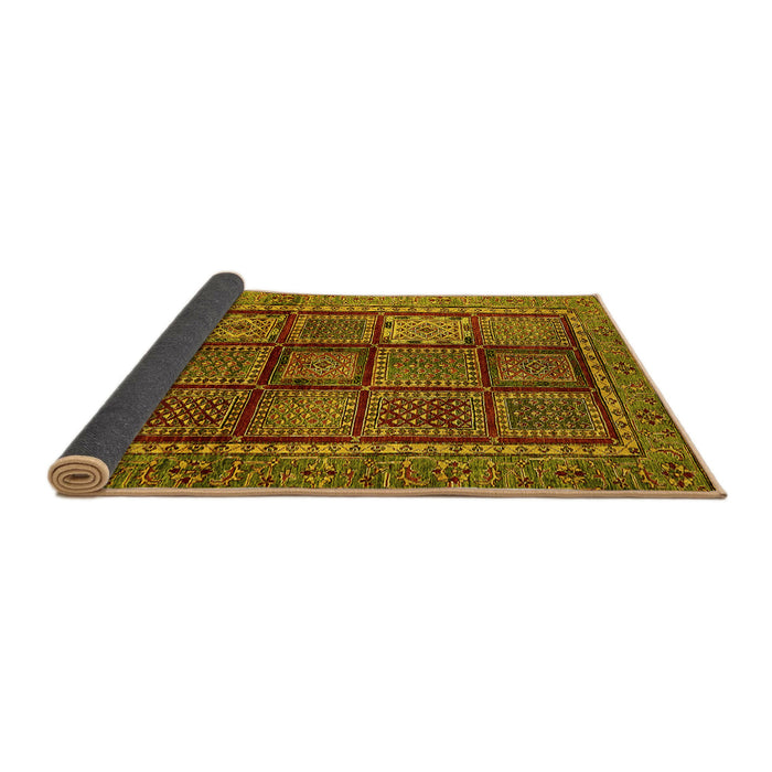 Sideview of Abstract Yellow Modern Rug, abs616yw