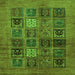 Square Abstract Green Modern Rug, abs617grn