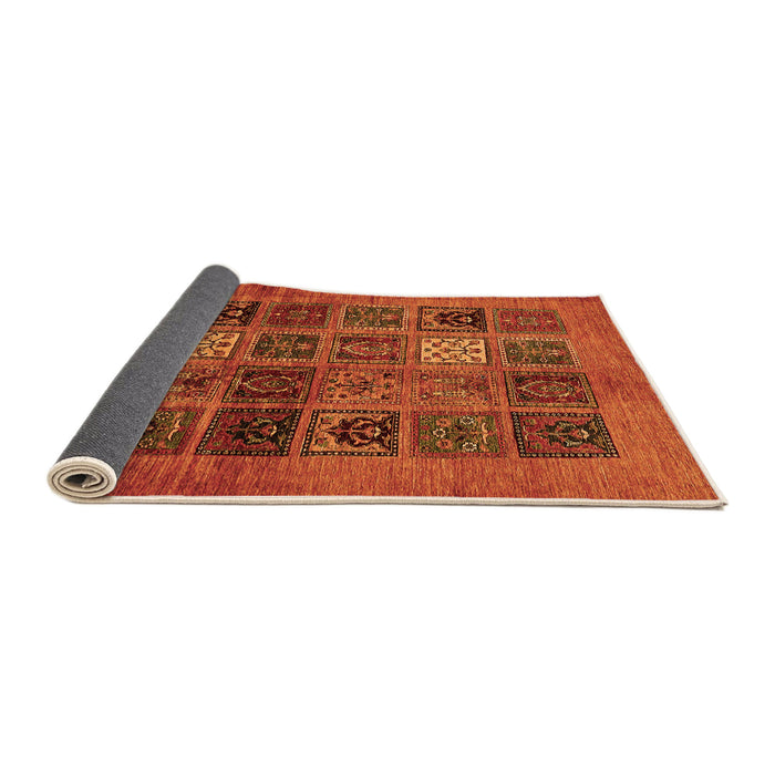 Sideview of Abstract Orange Modern Rug, abs617org