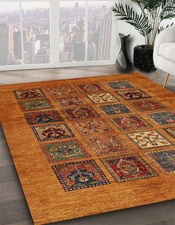 Machine Washable Abstract Tomato Red Rug in a Family Room, wshabs617