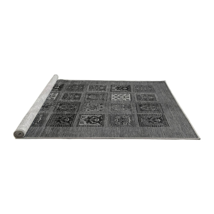Sideview of Machine Washable Abstract Gray Modern Rug, wshabs617gry