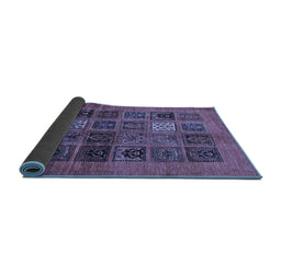 Sideview of Abstract Blue Modern Rug, abs617blu