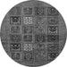 Round Machine Washable Abstract Gray Modern Rug, wshabs617gry