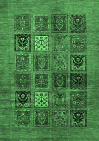 Abstract Emerald Green Modern Rug, abs617emgrn