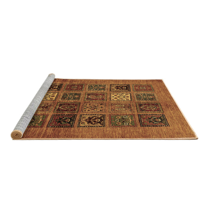 Sideview of Machine Washable Abstract Brown Modern Rug, wshabs617brn