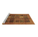 Sideview of Machine Washable Abstract Brown Modern Rug, wshabs617brn