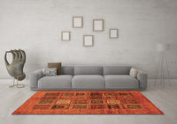 Machine Washable Abstract Orange Modern Rug, wshabs617org