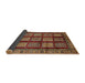 Sideview of Abstract Saffron Red Modern Rug, abs618