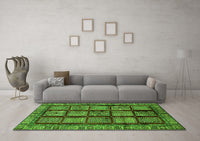 Machine Washable Abstract Green Modern Rug, wshabs618grn