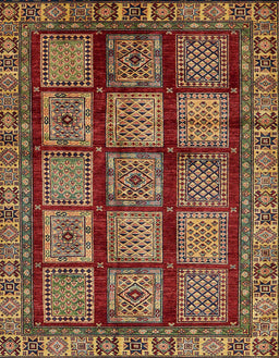 Machine Washable Abstract Saffron Red Rug, wshabs618