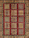 Machine Washable Abstract Saffron Red Rug, wshabs618