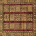 Square Machine Washable Abstract Brown Modern Rug, wshabs618brn