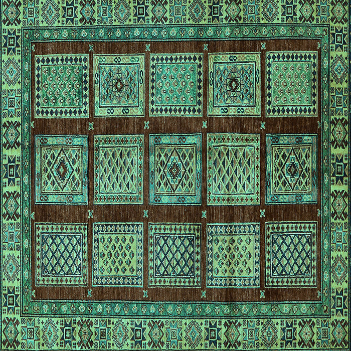 Square Abstract Turquoise Modern Rug, abs618turq