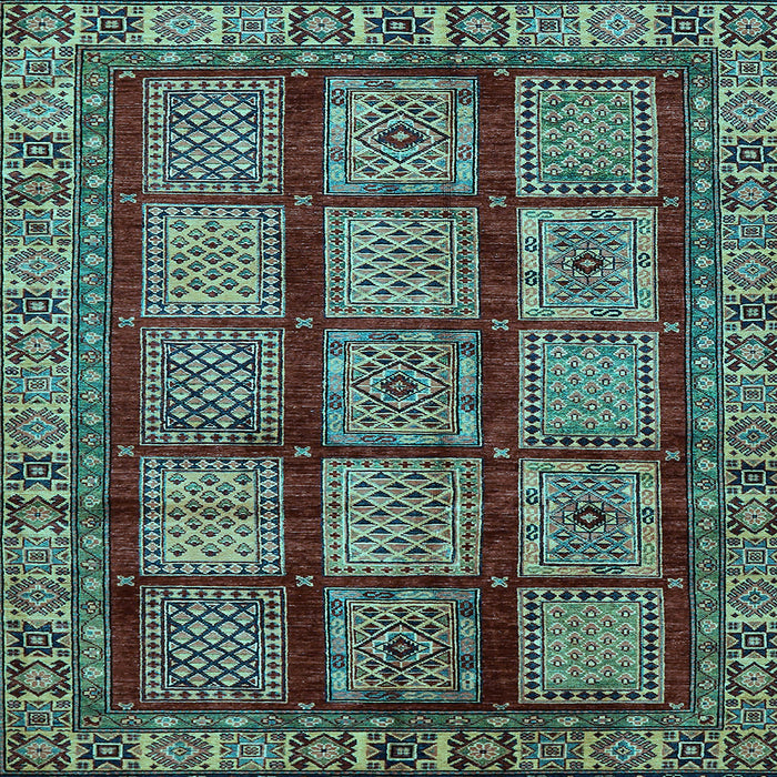 Square Abstract Light Blue Modern Rug, abs618lblu