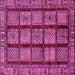 Square Machine Washable Abstract Pink Modern Rug, wshabs618pnk