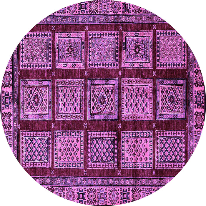 Round Machine Washable Abstract Purple Modern Area Rugs, wshabs618pur