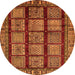 Round Abstract Orange Modern Rug, abs618org