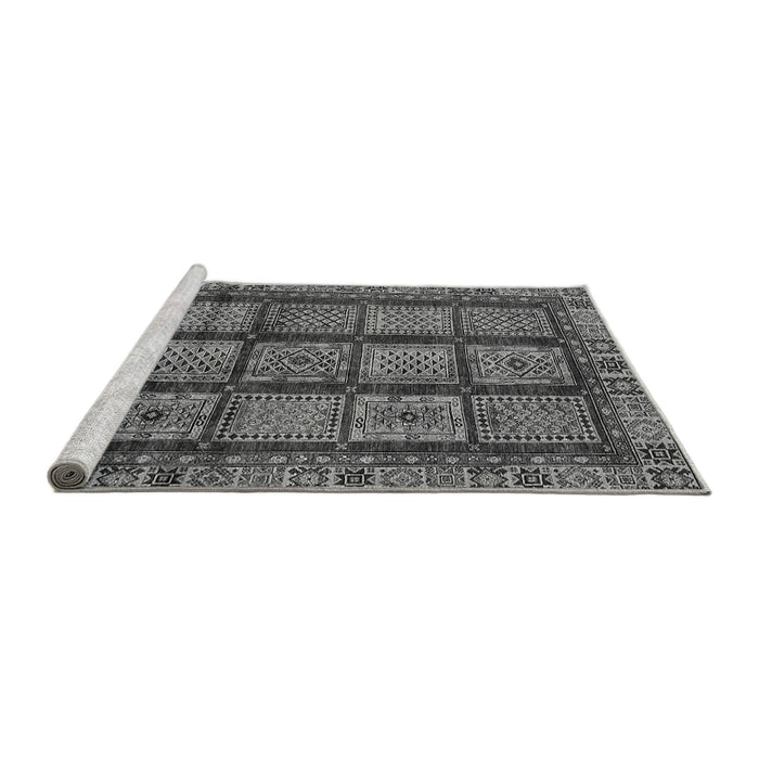 Sideview of Machine Washable Abstract Gray Modern Rug, wshabs618gry