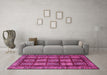 Machine Washable Abstract Pink Modern Rug in a Living Room, wshabs618pnk