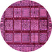 Round Machine Washable Abstract Pink Modern Rug, wshabs618pnk