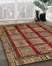 Abstract Saffron Red Modern Rug in Family Room, abs618