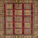 Square Abstract Saffron Red Modern Rug, abs618