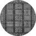 Round Abstract Gray Modern Rug, abs618gry