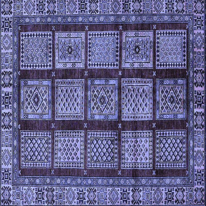 Square Abstract Blue Modern Rug, abs618blu
