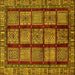 Square Abstract Yellow Modern Rug, abs618yw