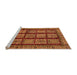 Sideview of Machine Washable Abstract Orange Modern Area Rugs, wshabs618org