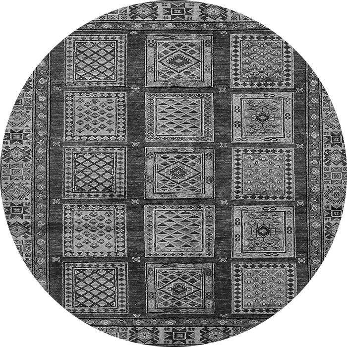Round Machine Washable Abstract Gray Modern Rug, wshabs618gry