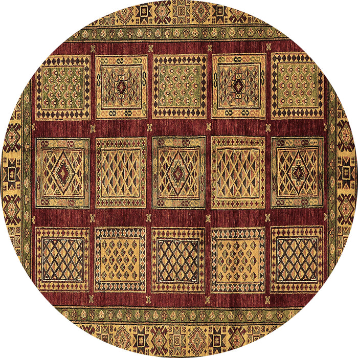 Round Machine Washable Abstract Brown Modern Rug, wshabs618brn