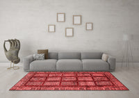 Machine Washable Abstract Red Modern Rug, wshabs618red