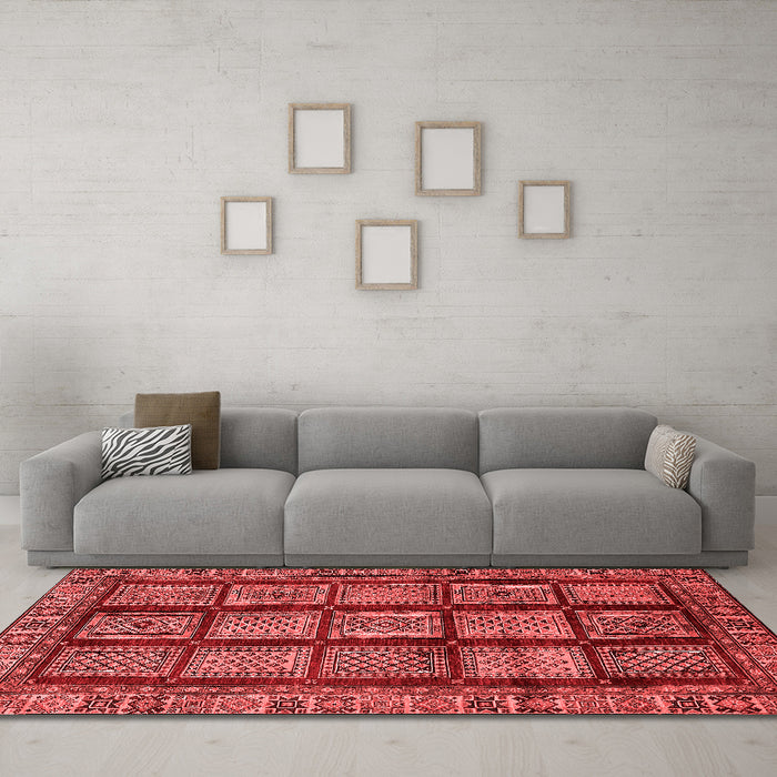 Modern Red Washable Rugs