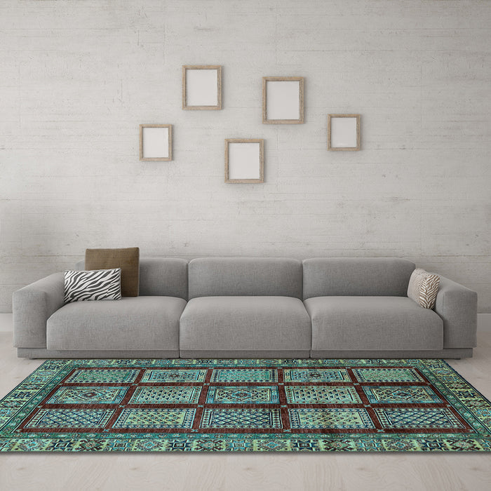 Machine Washable Abstract Light Blue Modern Rug in a Living Room, wshabs618lblu