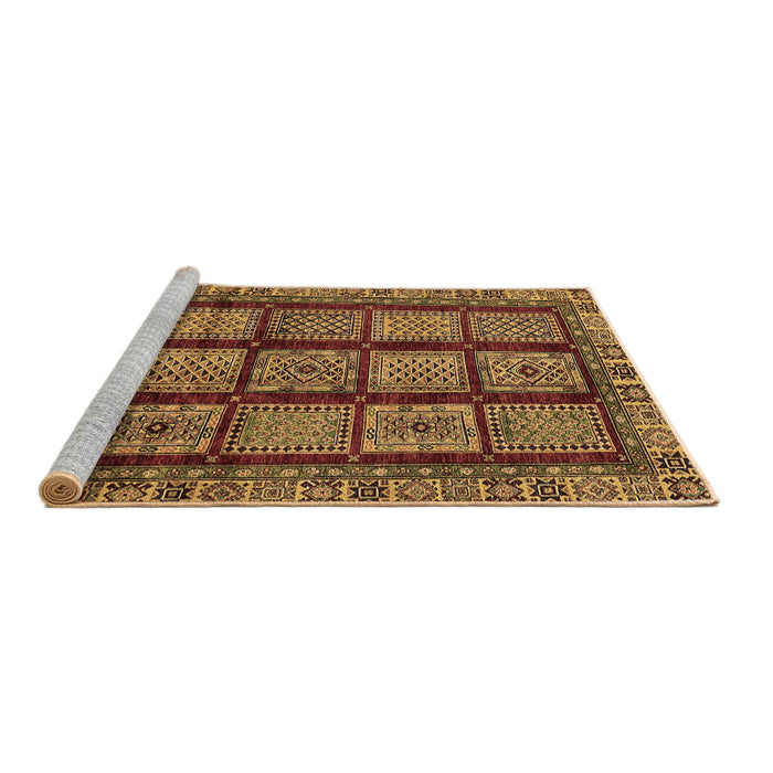 Sideview of Machine Washable Abstract Brown Modern Rug, wshabs618brn
