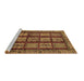 Sideview of Machine Washable Abstract Brown Modern Rug, wshabs618brn